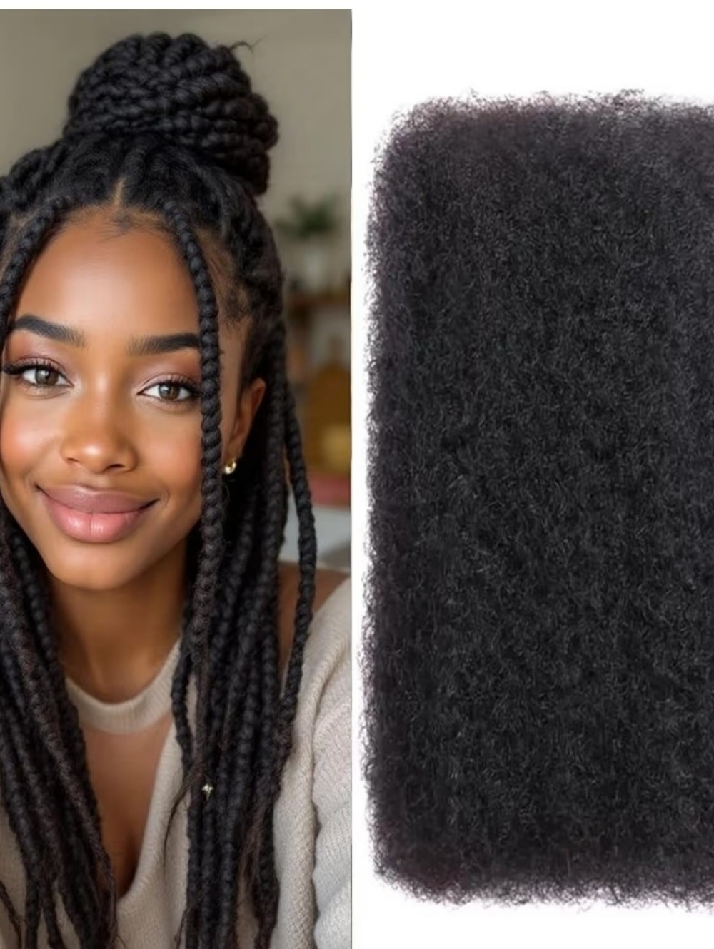 Afro Kinkys Bulk Human Hair Dreadlocks Extensions/Locs Repair 1 Pack 50 Gram 14"